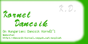 kornel dancsik business card